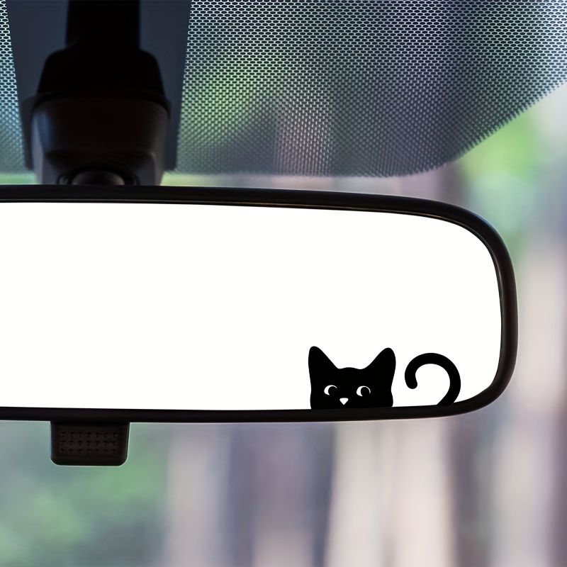 

Cute Peeking Cat Vinyl Sticker- Car Mirror , For Indoor And Outdoor Use