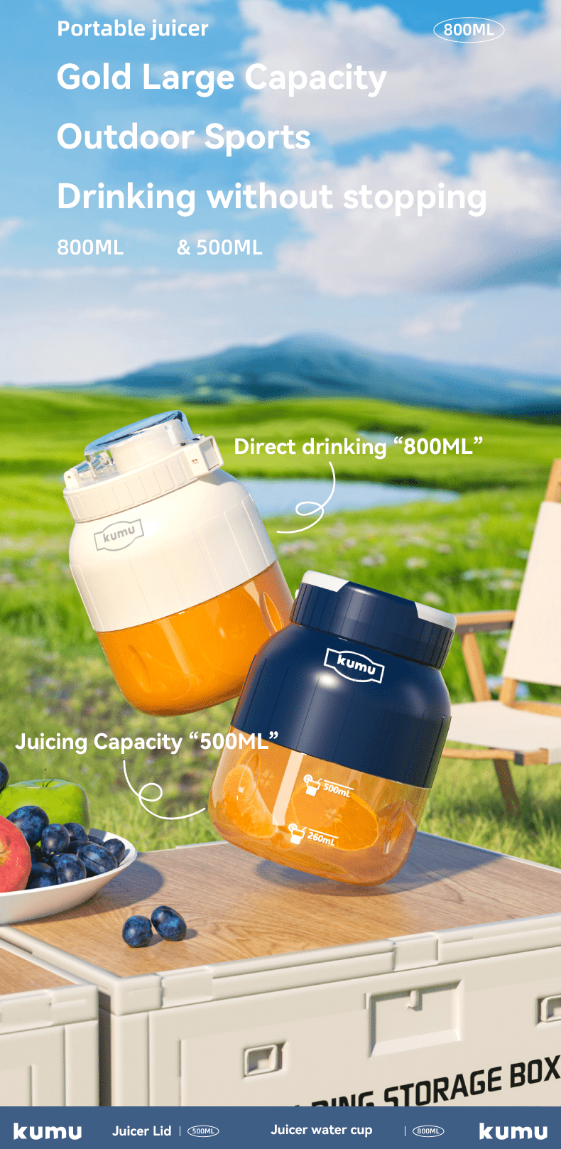 1 pc portable usb rechargeable electric juicer cup 28oz large capacity multi function fruit juicer mini blender for making smoothies juice details 6