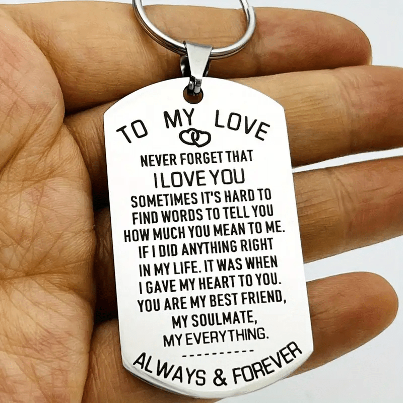 

1pcs To My Love Keychain Gift For Husband Wife Anniversary Valentines Birthday Boyfriend Girlfriend Jewelry For Him Her Women Men