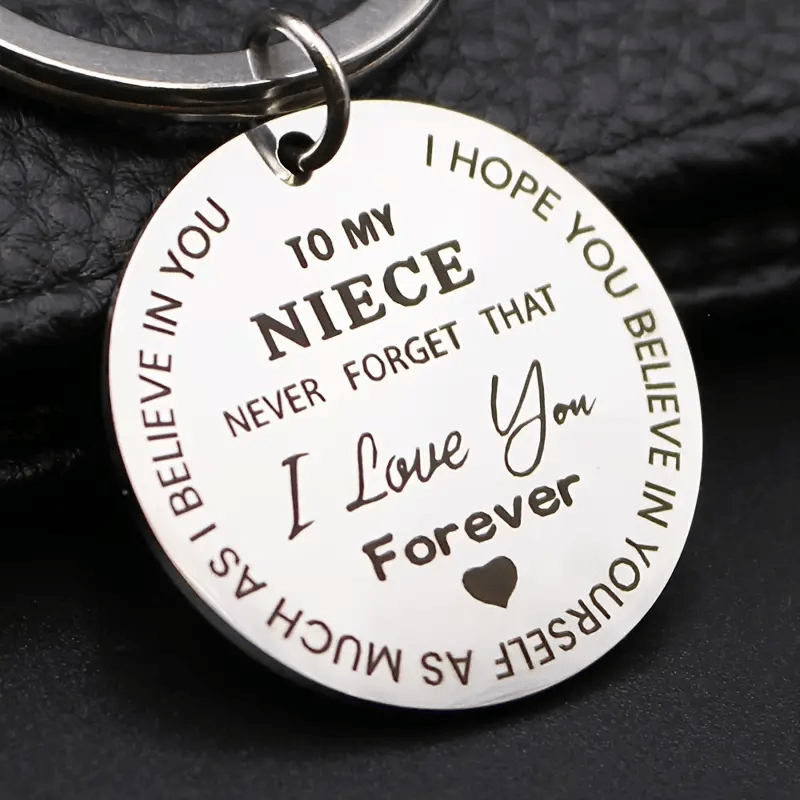 

To My Nlece Engraved Keychain From , Inspiration Birthday Graduation Gift Forniece, Handbag Backpack Purse Accessories