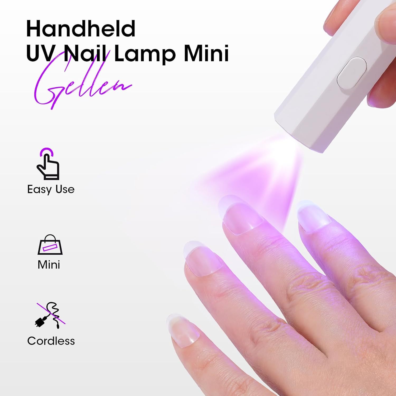 

Mini Uv Light For Nails Handheld, Portable Mini Uv Light For Nails, Cordless Mini Uv Light For Gel Nails Rechargeable Nail Dryer For Glue Fast Drying