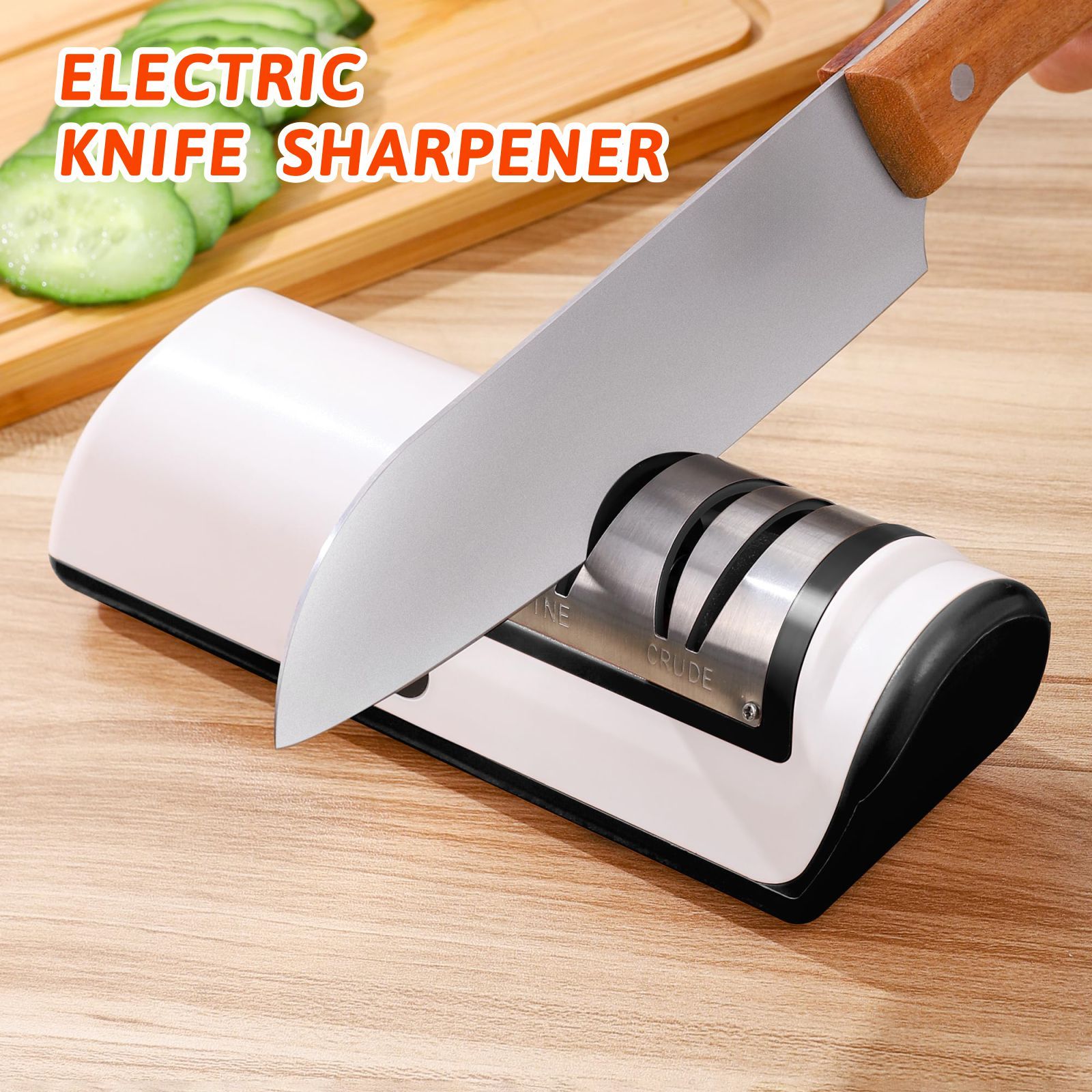 

Knife Sharpener, A Professional Dual-stage Electric Knife Sharpener, Is Suitable For A Of Kitchen Knives. It Features Rapid Sharpening And Polishing Functions, Offering , Safe, And Swift Usage