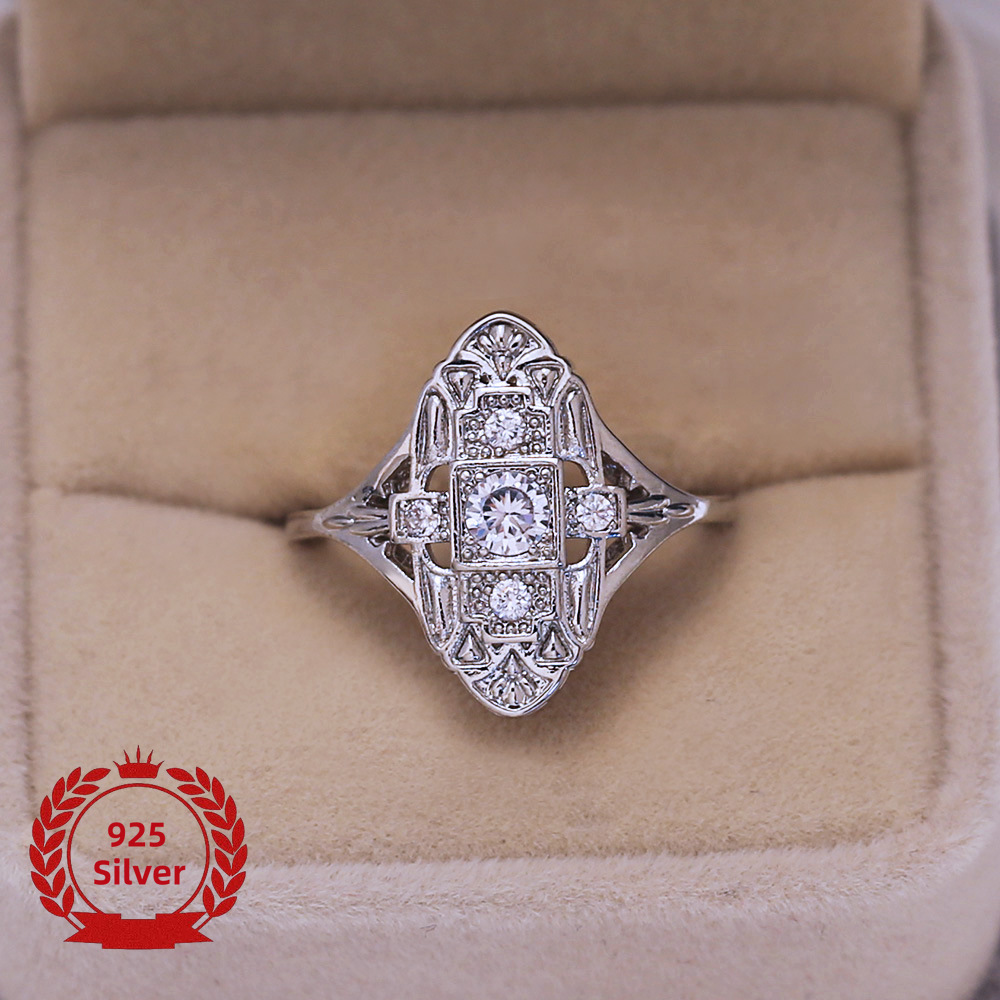 

A S925 Silver Ring, Vintage Ring, Delivered Gift Box, Suitable For , Christmas Gift, Birthday Gift, Holiday Gift, Elegant And , Fashionable And Classic