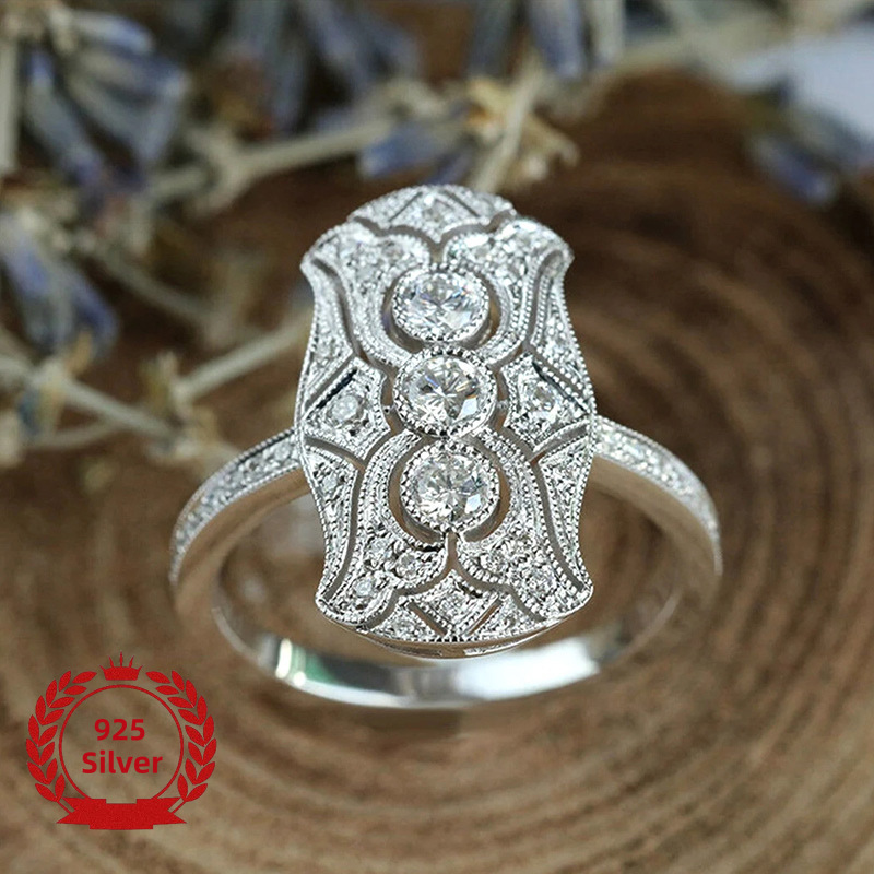 

A S925 Silver Ring, Vintage Ring, Delivered Gift Box, Suitable For , Christmas Gift, Birthday Gift, Holiday Gift, Elegant And , Fashionable And Classic, Beautiful Ring