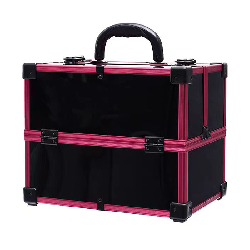 

1pc Makeup Box Portable Makeup Box, For Ladies Makeup Box With 4 Trays, Lockable, Jewelry Storage Box For Ladies And Girls