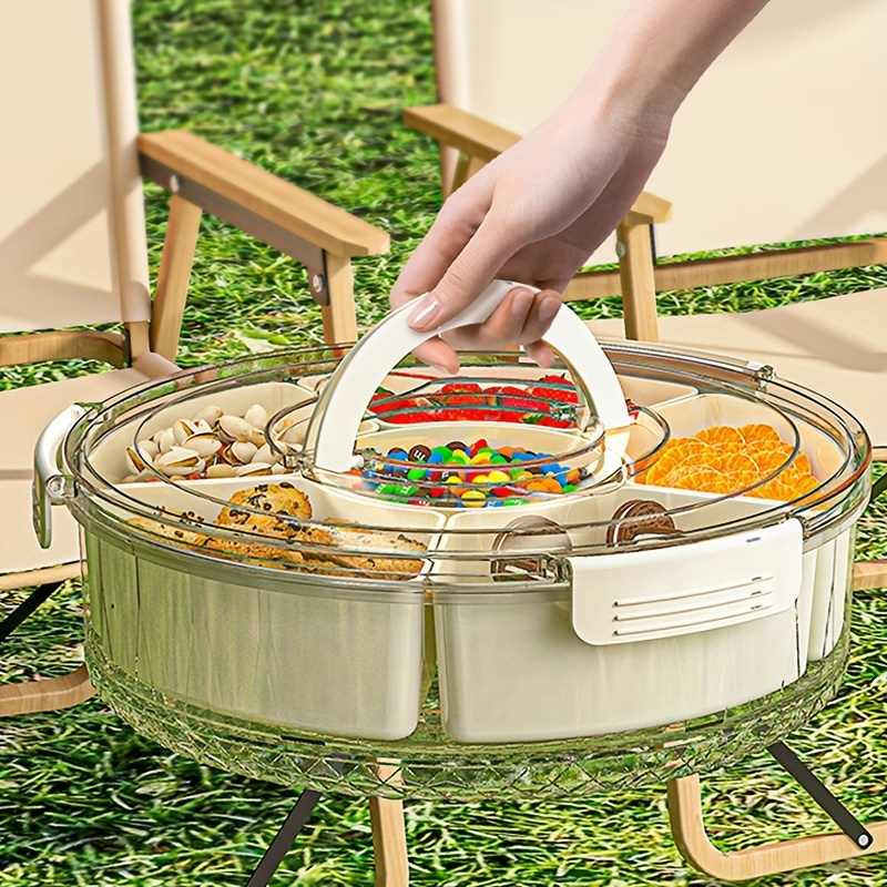 

Nut And Dried Food Storage Organizer, 1 Multi Rotating Tray With Lid - Plastic, Christmas, Halloween, Thanksgiving, Valentine's Day,graduation.