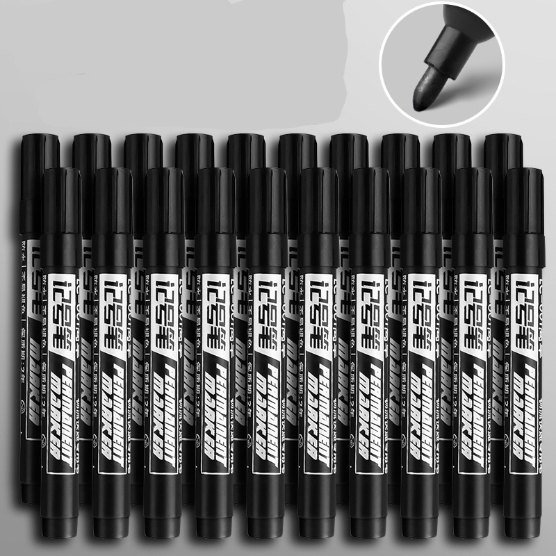 

10 Pack Large Permanent Markers, Waterproof , Quick Drying Oil-based Supplies, Length 5.5 Inches