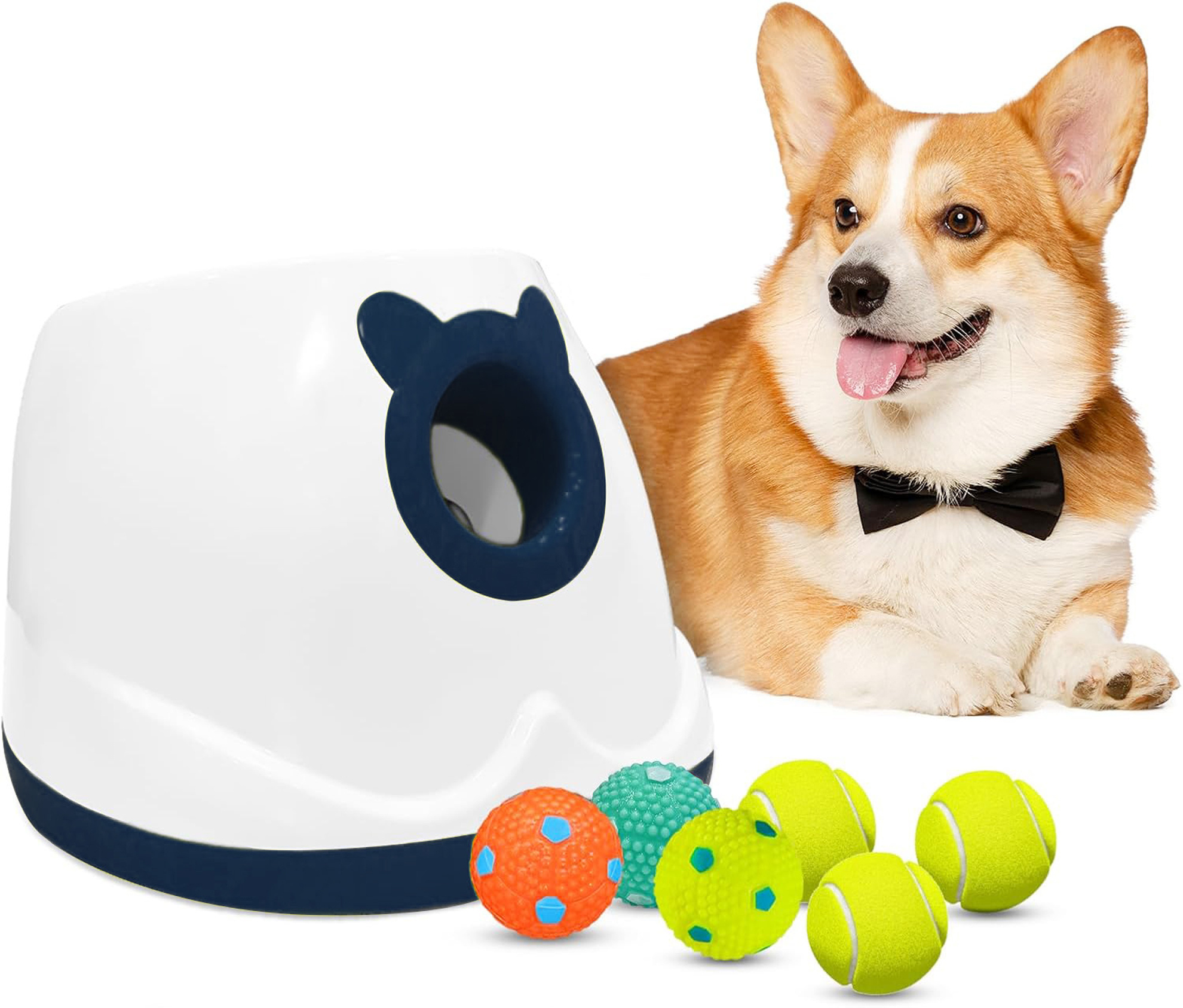 Automatic Dog Ball Launcher - Adjustable Distance Fetch Machine For Small To Medium Dogs With 6 Balls