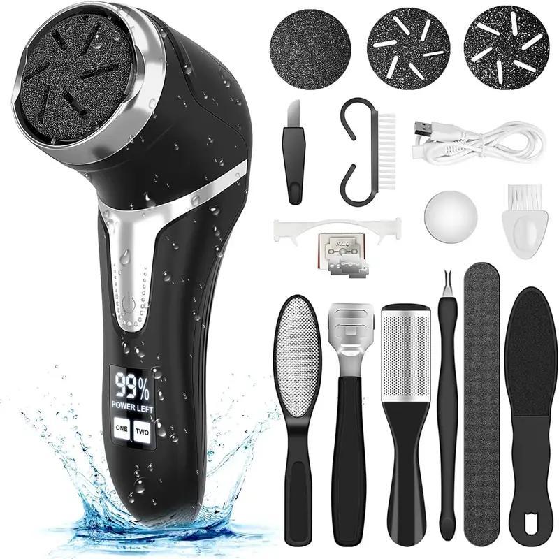 

Electric Callus Remover For Feet (with Dander Vacuum), Portable Pedicure Kit Foot File Callus Remover, Rechargeable Foot File For Foot Care Remover With 9head&lcd Display