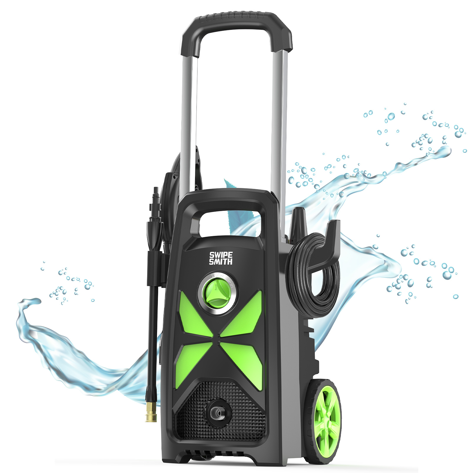 

4000psi Max 2.6 Gpm Electric High Pressure Washer, Power Washer With Hose Reel, Car Wash Machine With 4 Quick Connect Nozzles, Foam Cannon, For Cars, Patios, And Floor Cleaning