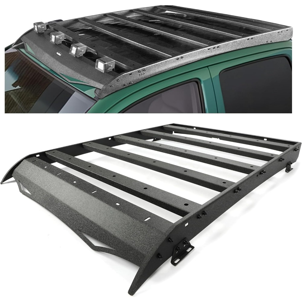 TEMU Steel Top Roof Rack, 350lb Capacity, Compatible With 2005-2023 For Tacoma 2nd & 3rd Gen Models, Powder Coated Basket Luggage Cargo Carrier (w/)