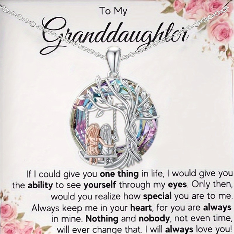 

To My Granddaughter, Tree Of On Pendant Necklace & Card Jewelry Accessories Birthday Gifts