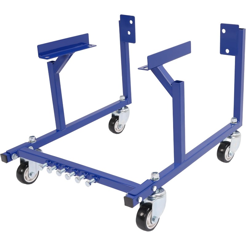 

Heavy Duty Engine Cradle With Swivel Casters For Ford Engines, 1000 Lbs Weight Capacity, Steel Powder Coated - Dark Blue, Mover/repair/rebuild Stand