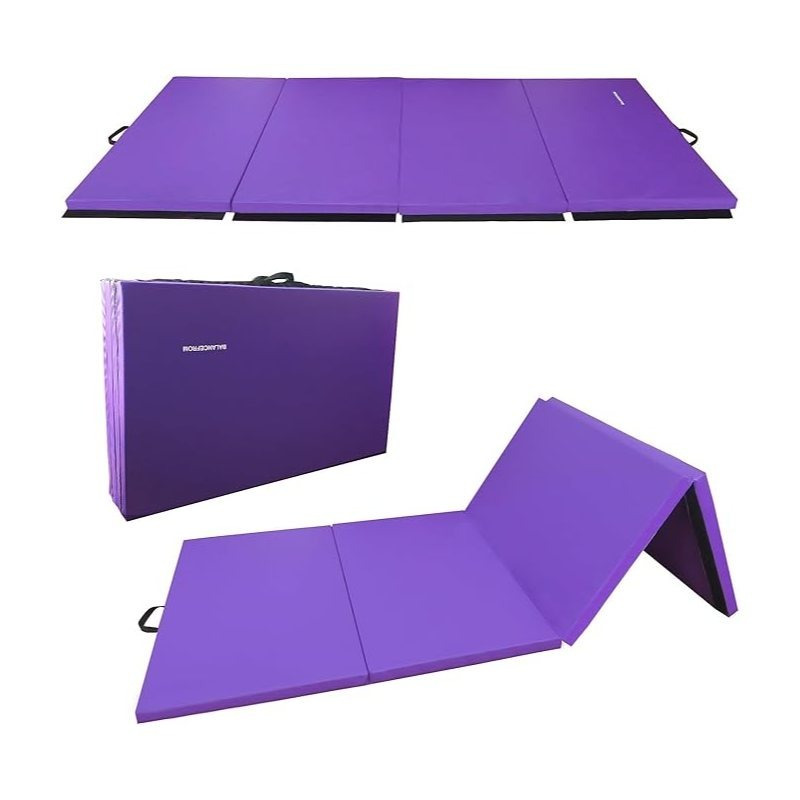 TEMU All Purpose 4'x8'x2" Extra Thick High Density Anti Tear Gymnastics Gym Folding Exercise Aerobics Mats, Multiple Colors