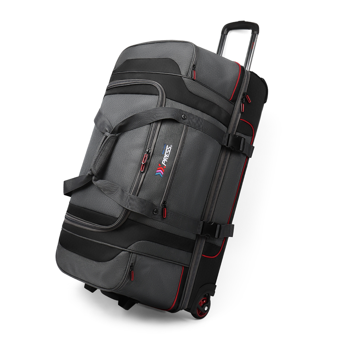 TEMU 30" Rolling Duffle Bag With Drop-bottom &telescopic Handle, Durable Polyester Trolley Luggage Bag, Wheeled Duffle Bag For Travel,weekend