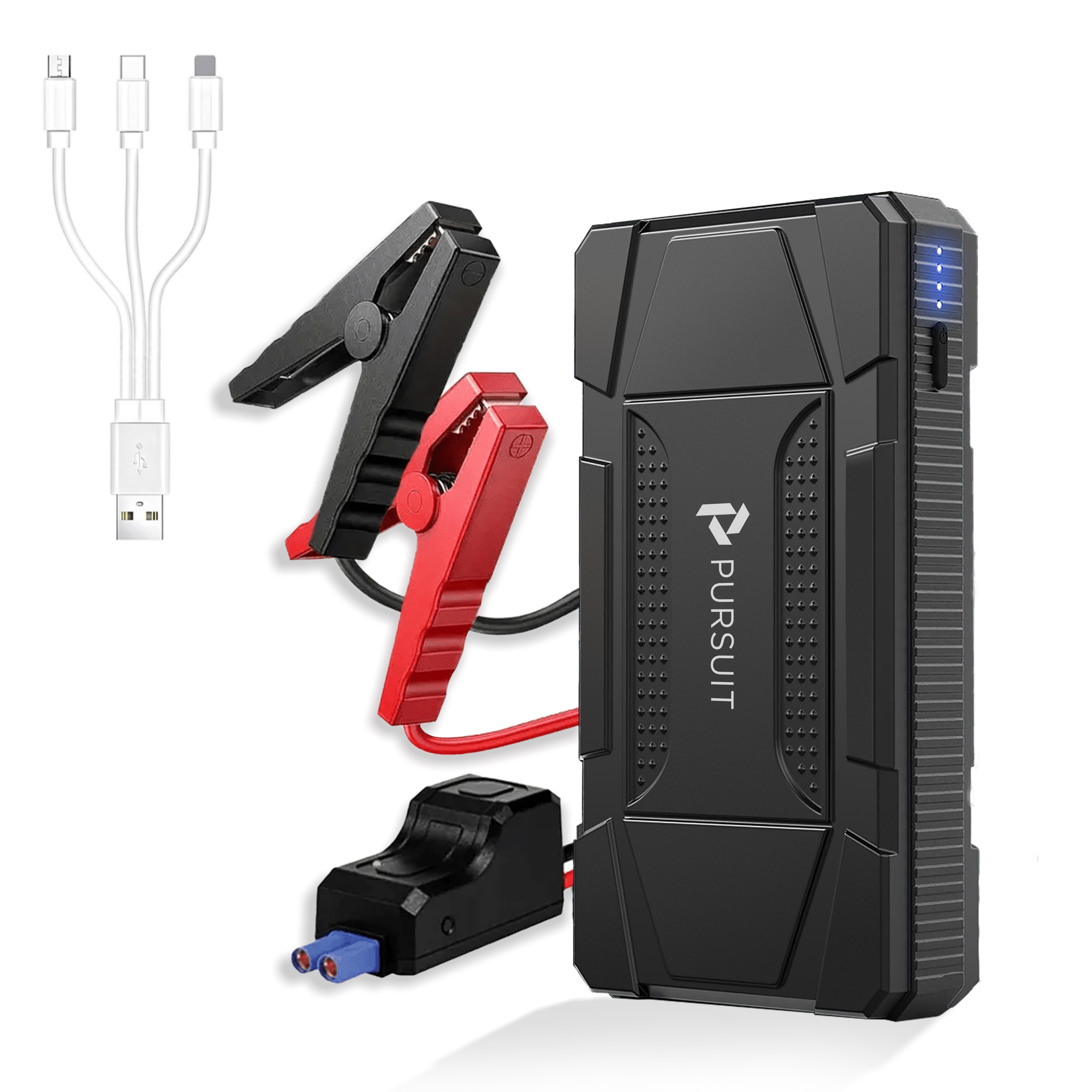 

Smart Portable Jump & Power Bank With Emergency Flash Light & Smart Heavy-duty Booster Clamps For Cars, Smartphones, Tablets, And Other Usb Devices