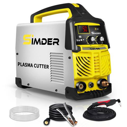 plasma cutter 50amp ssimder non arc plasma cutter machine with dual voltage 110v 220v 1 2 inch equipment with high frequency easy metal cutter lcd display igbt inverter