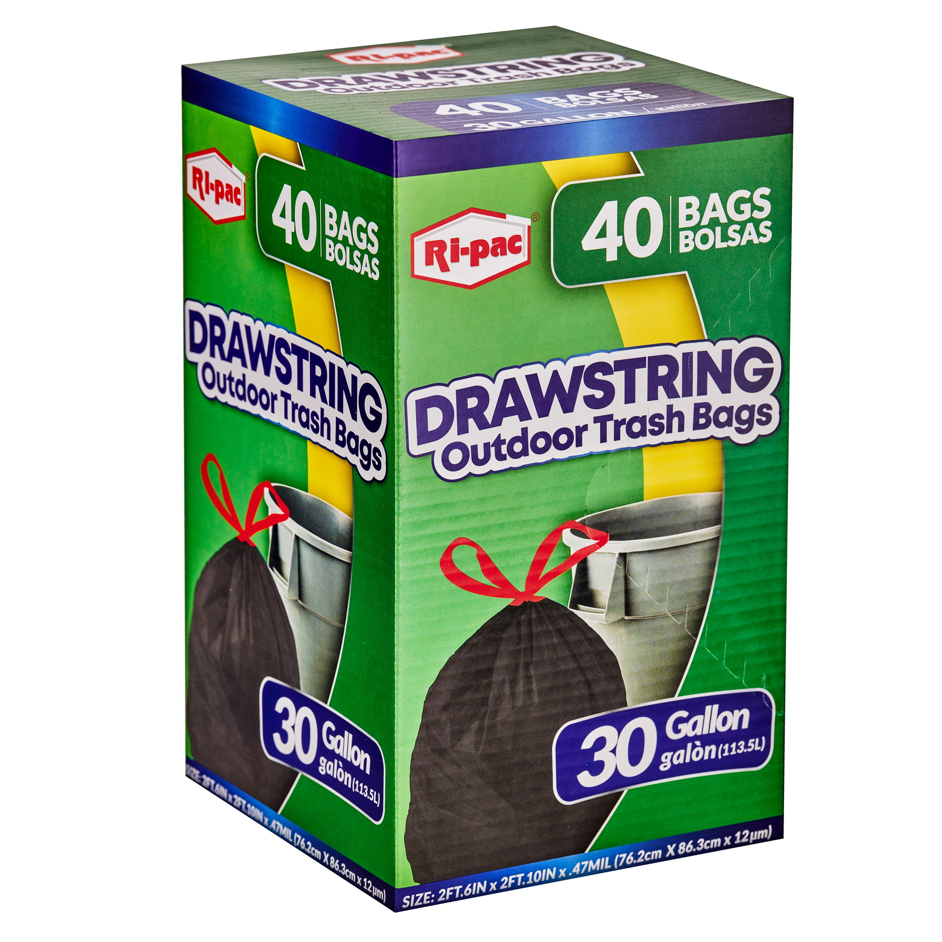 

30 Gallon Drawstring Trash Bags 40 Bags, Set Of 2