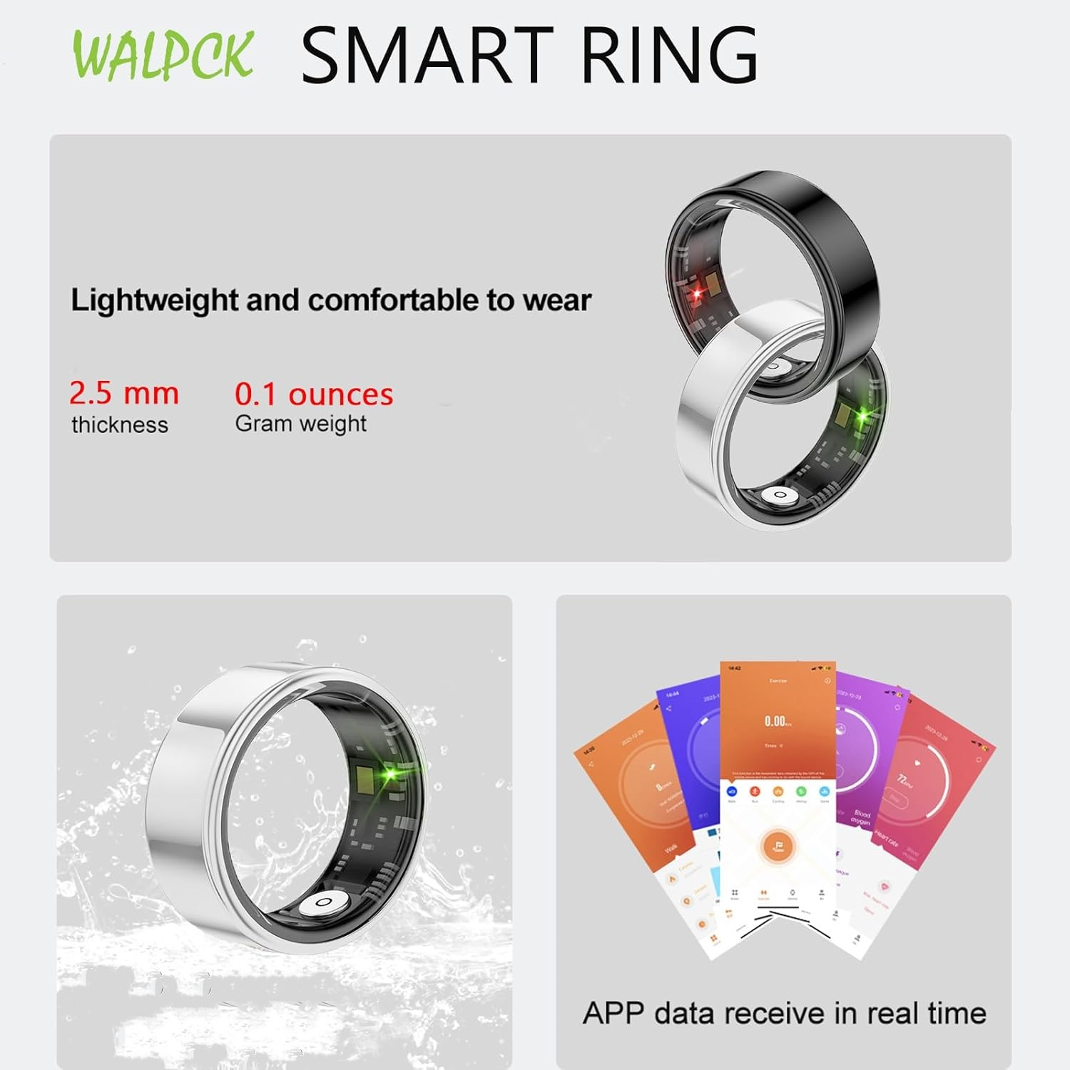 smart ring health   anillo inteligente para hombre health rings for women men long lasting batteries sleep ring fitness   details 1