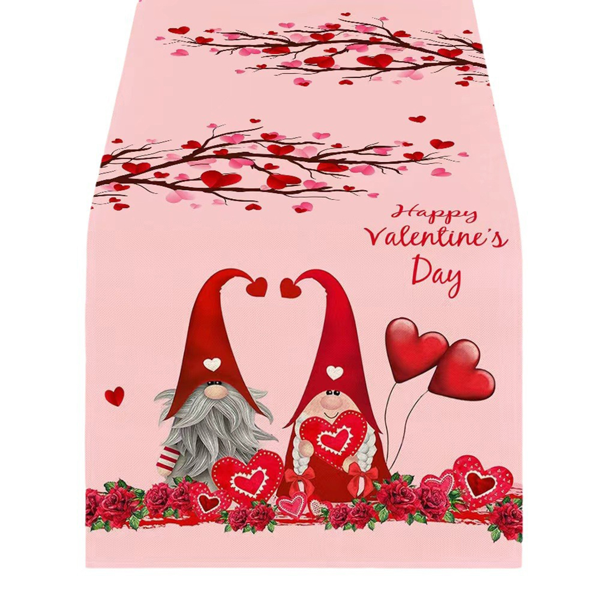 

Valentine's Day And Rose Table Runner - Polyester, 13x72 Inches - Home Table Decoration, Outdoor Patio Table Decoration