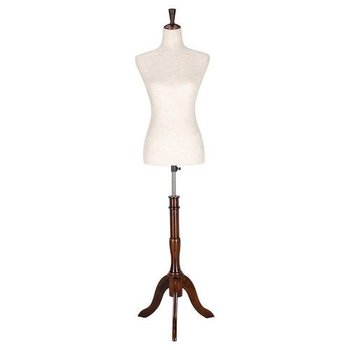 female dress form mannequin body with adjustable rubber wood stand for dress jewelry display