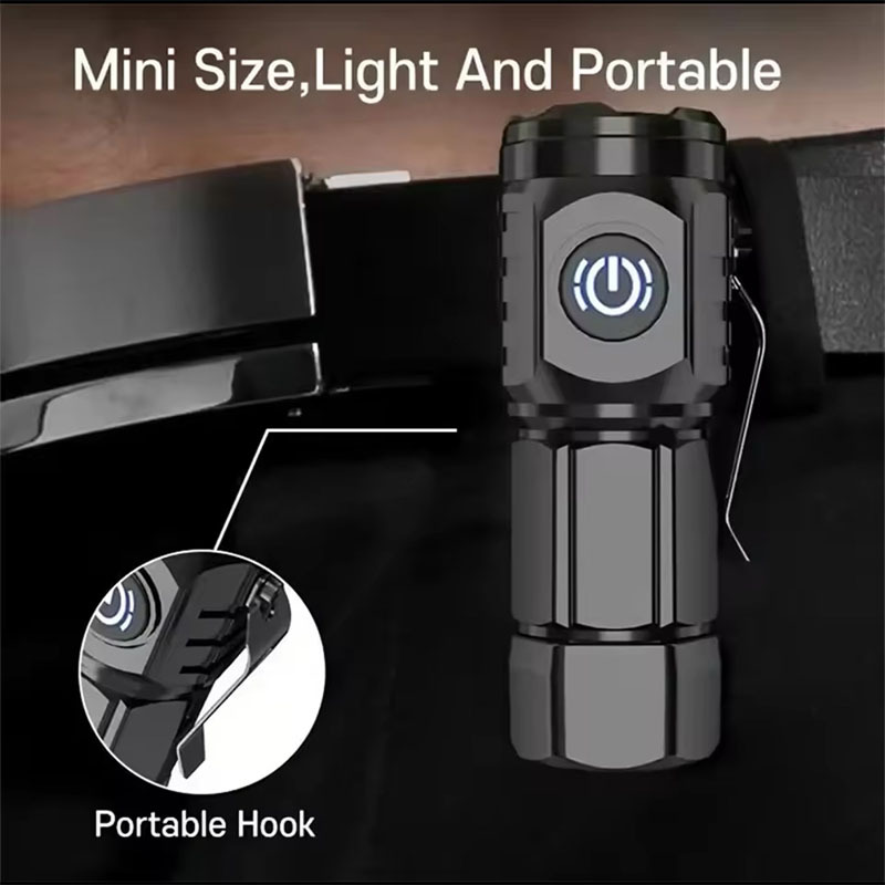 

High Flashlight 3- Mini Flashlight Usb Rechargeable Portable Led Light Outdoor Camping Emergency Work Lights