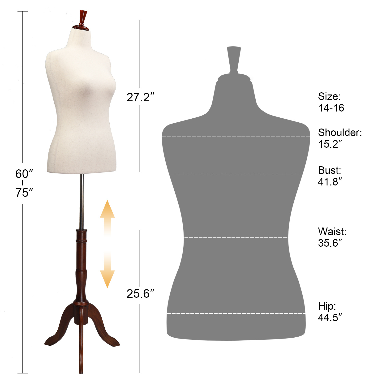 slim fit dress slacks DE-LIANG Professional Adult Female Tailor Dress Form main image 1