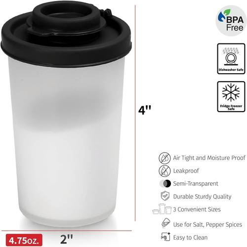 set of 2 moisture proof salt and pepper shakers large plastic spice dispensers with lids airtight leak for camping picnic use
