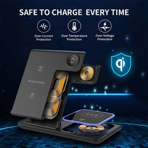 portable 3 in 1 wireless charger stand phablet fast charging station for iphone 16 15 14 13 pro max watch
