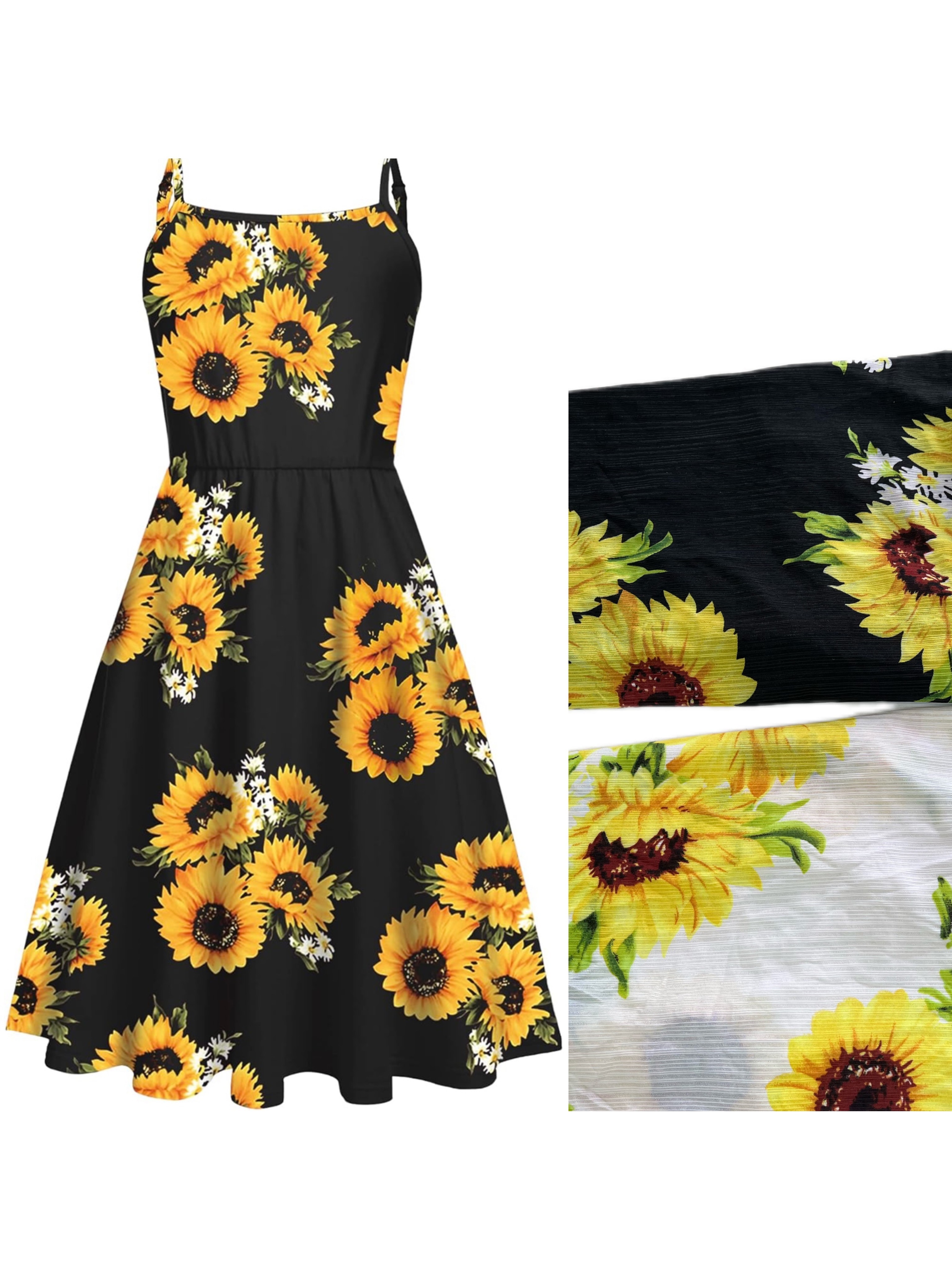 sunflower dress sold on Temu United States