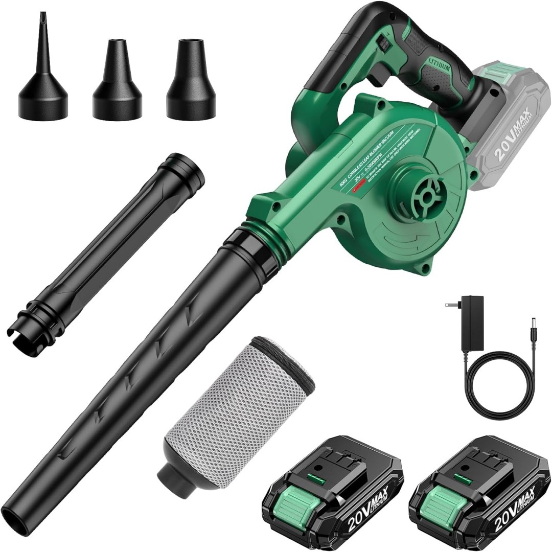 

Cordless Leaf Blower & Vacuum , 2-in-1 20v Leaf Blower Cordless,150cfm Lightweight Mini Cordless Leaf Vacuum, Handheld Electric Blowers For Lawn Care/dust/pet Hair