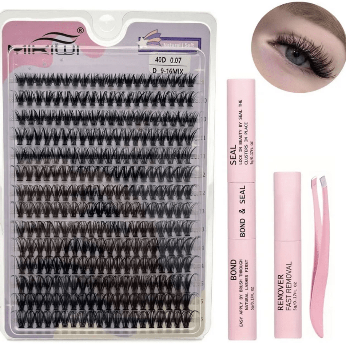 

Fluffy Eyelashes Extension Kit Clusters 280pcs Individual Lash Extensions Kit