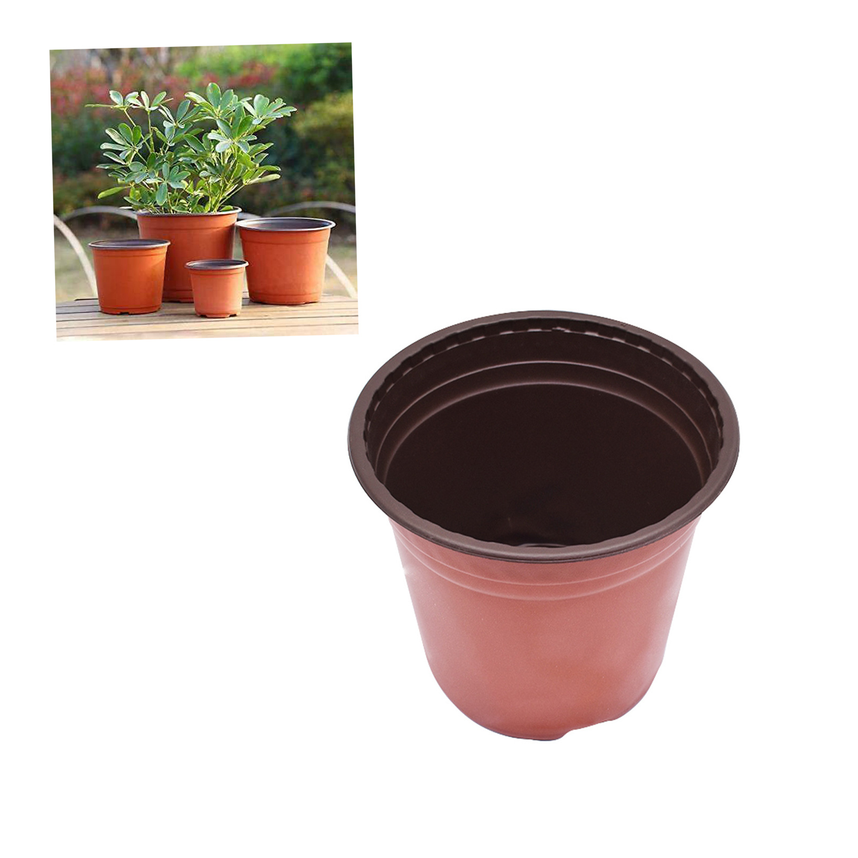 

8 Inch Nursery Pot Seedling Pot Plant Container Seed Starting Pots Multipurpose Plastic Pots 100 Packs