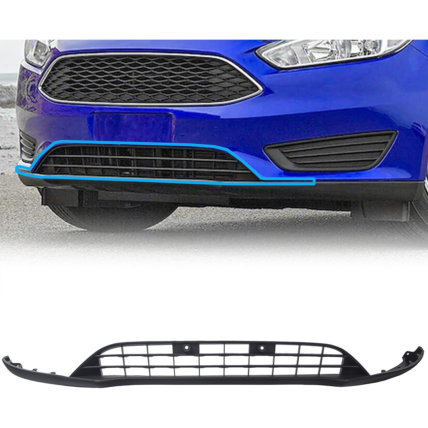 

Front Bumper Valance Lower Grill Compatible With 2015- F1ez17626a Lower Lip Chin Grill Grille Spoiler Panel