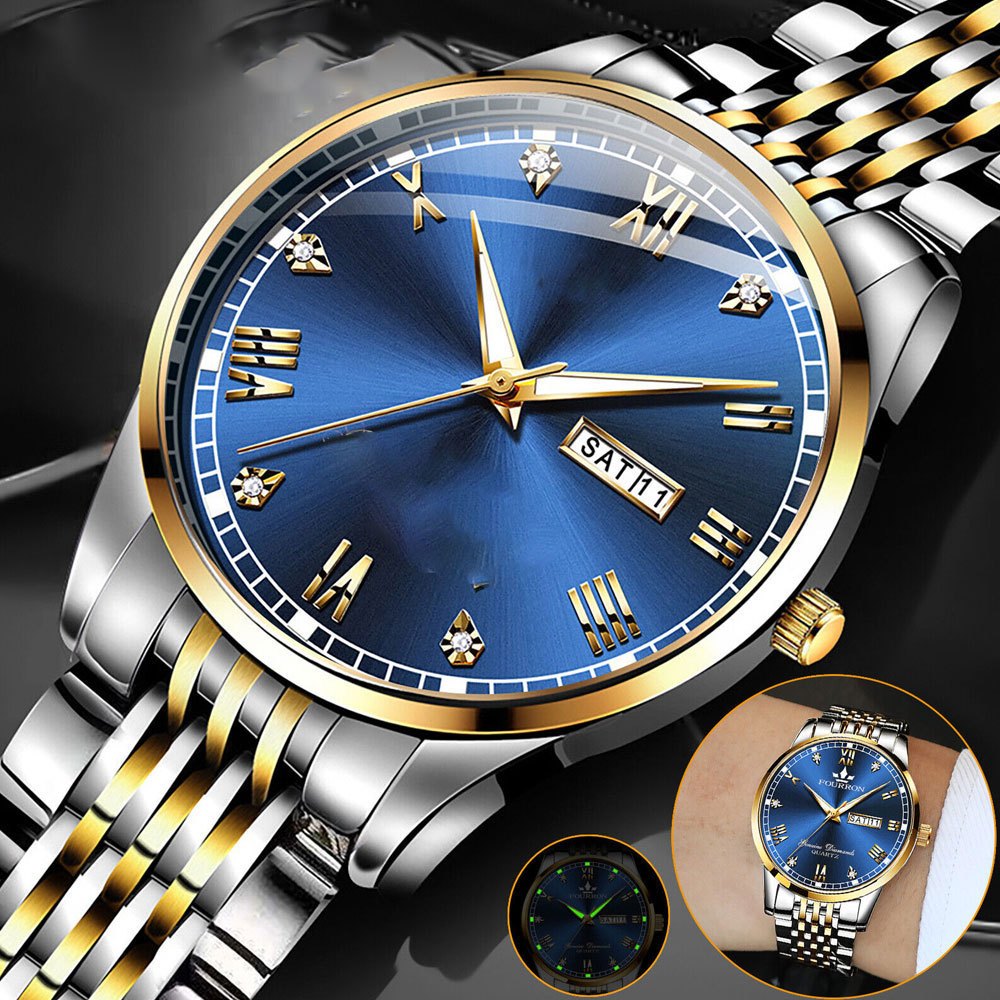 

Men Luminous Watch Stainless Steel Quartz Classic Business Wristwatch