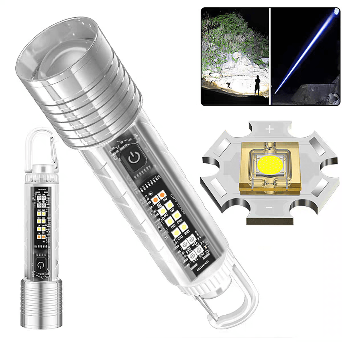 

Rechargeable Flashlights, 8 Mode Tactical Flashlights High Lumens Super Bright Flashlight Powerful, Led Flashlight Rechargeable, Flash Light High Powered For Home Emergencies Camping