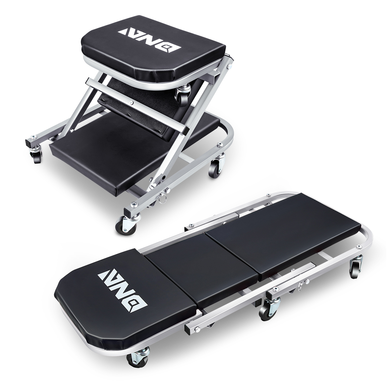 Dna Foldable Creeper Seat 2" Casters Stool