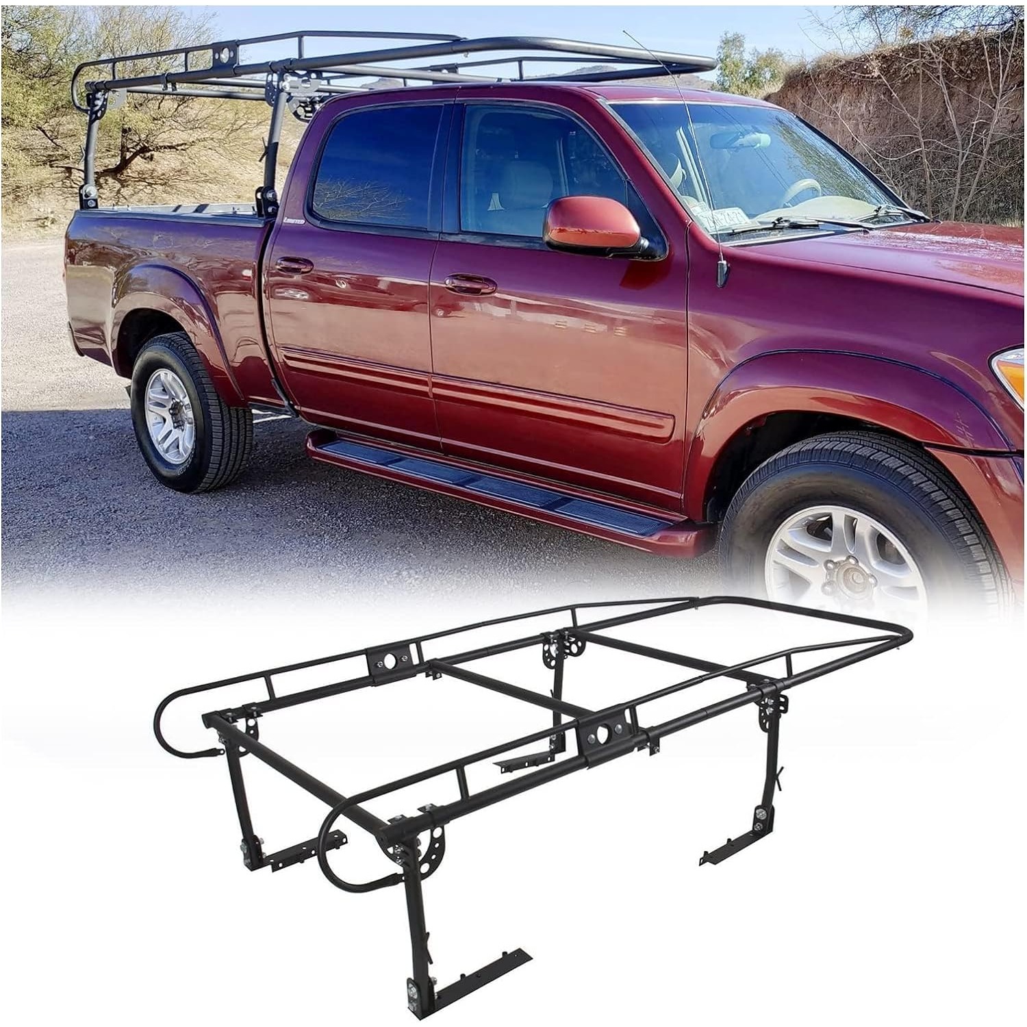

1000 Lbs Adjustable Truck Bed Rack Contractor Ladder Pickup Lumber Utility Kayak Full Size Rack 60"(w) X 138"(l)(notice:you Will Receive 2 Packages For This Item)