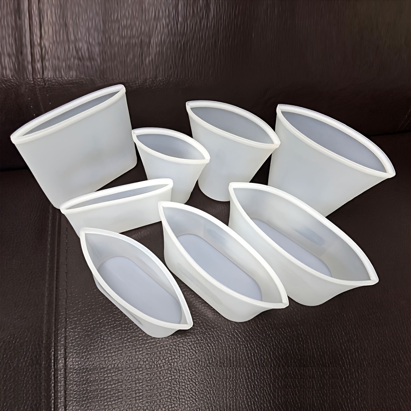 

8 Sets (2 Bags / 3 Bowls / 3 Cups) Combined With Silicone Bag, Silicone Storage Bag Refrigerator Food Storage Bag Self-sealing Zipper Sealing Bag Can Be Reused