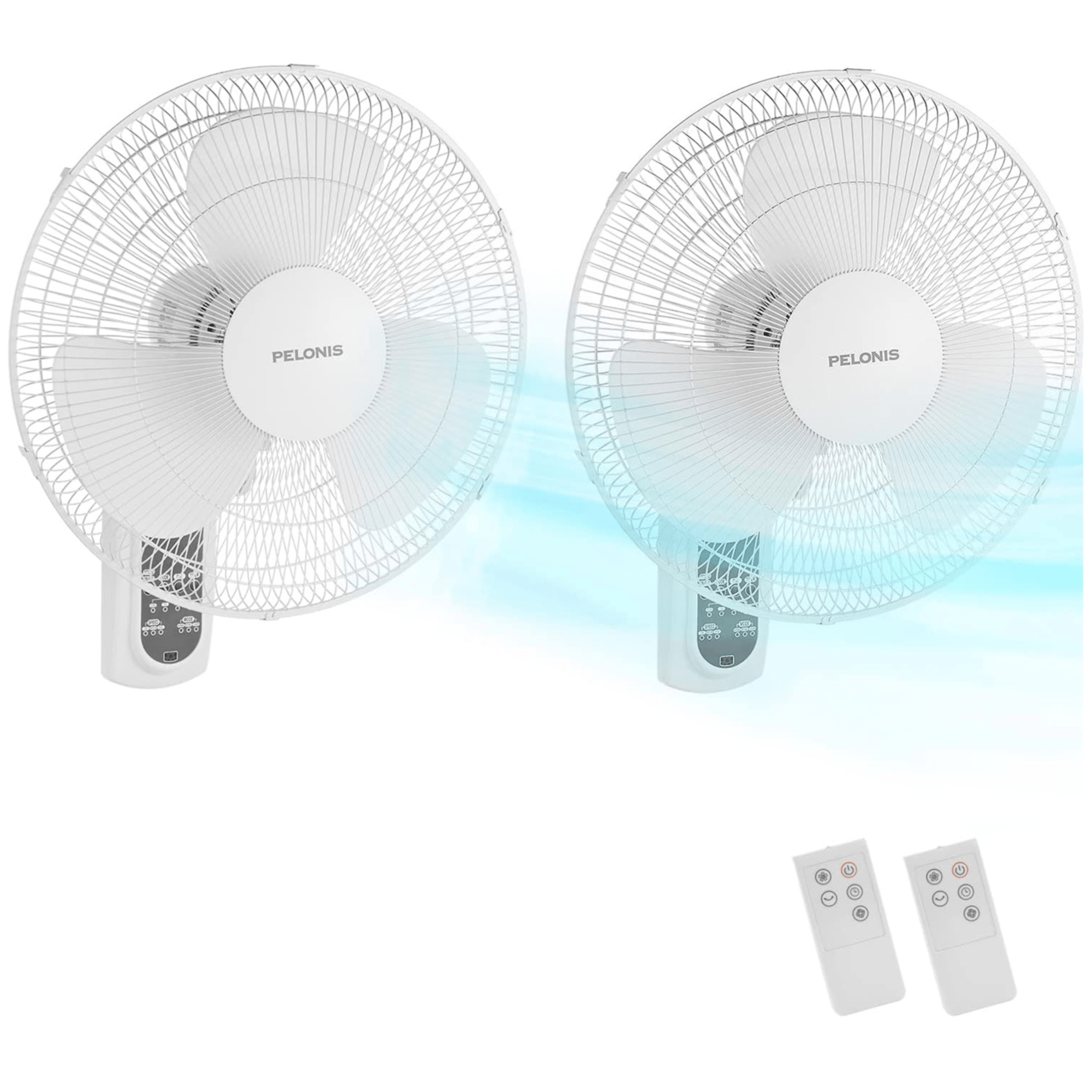 

16 Inch Osillating Wall Mount Fan With Adjustable Tilt, 3 Speed, 2 Packs, , Ideal For Household Garage Patios Bedroom White