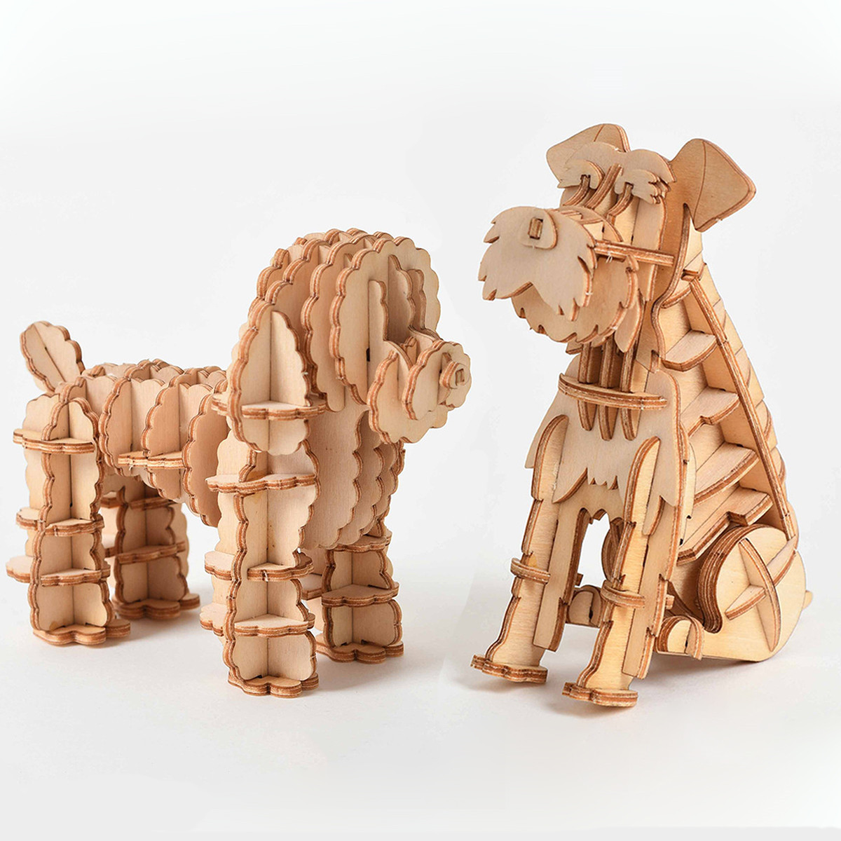 

3d Wooden Animal Puzzle Pet Dog Model Kits Wood Craft Brain Teaser Wood Gifts For Christmas