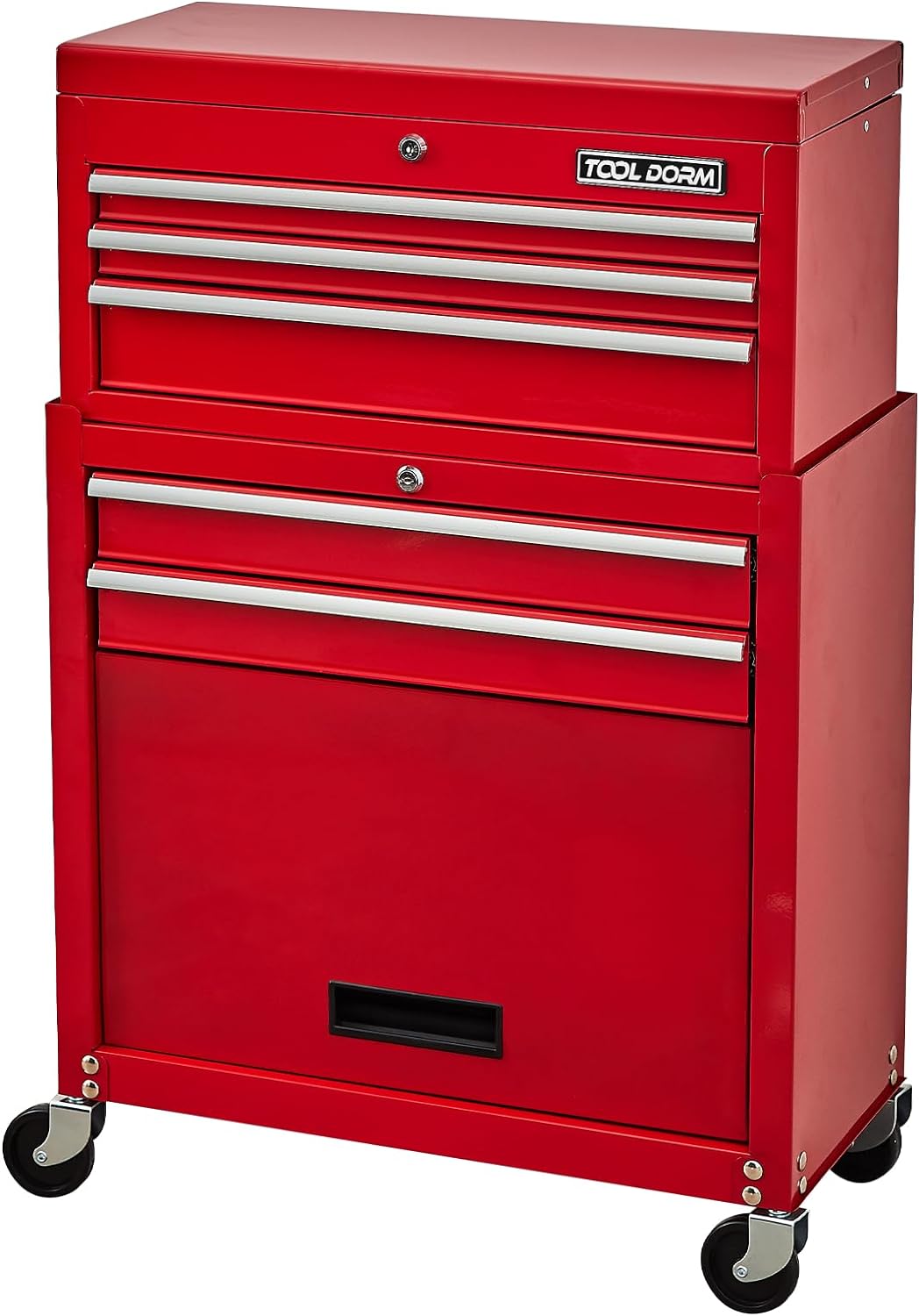 5 Drawer Rolling Tool Cabinet For Garage Storage Box - Red