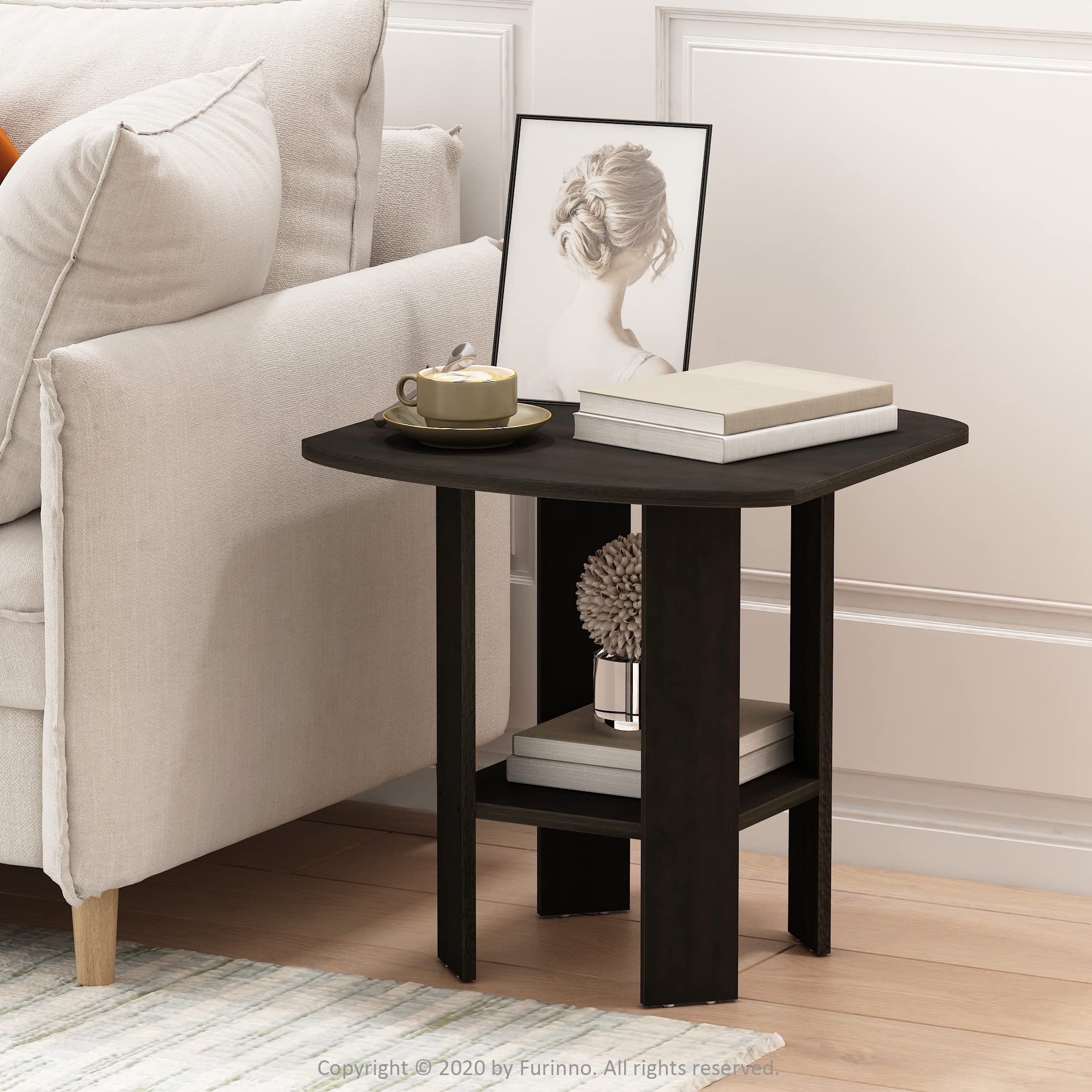 

Simple Design End Sidetable In Espresso Color, Simple Stylish Design Yet Functional And Suitable For Any Room