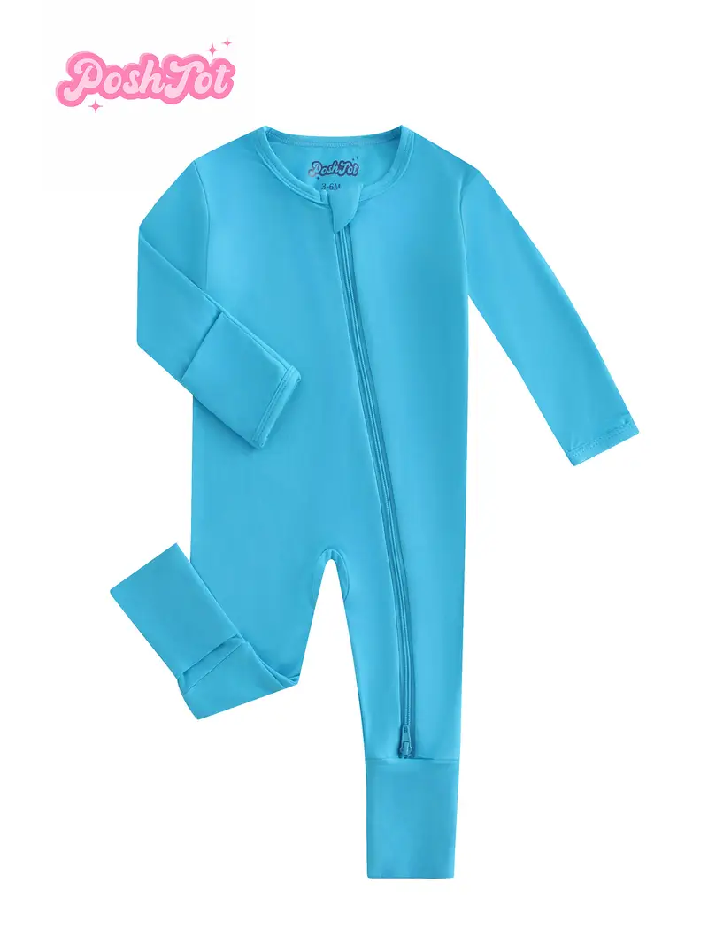 Bamboo Zip-up Footed Sleeper (Baby Blue) Bamboo Zip-up Footed Sleeper (Baby Blue)
