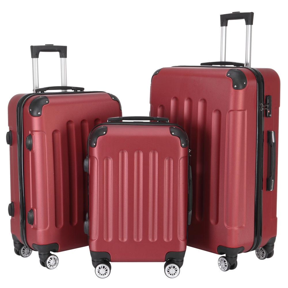 

3-in-1 Portable Abs Trolley Case Luggage 20" / 24" / 28" Purple