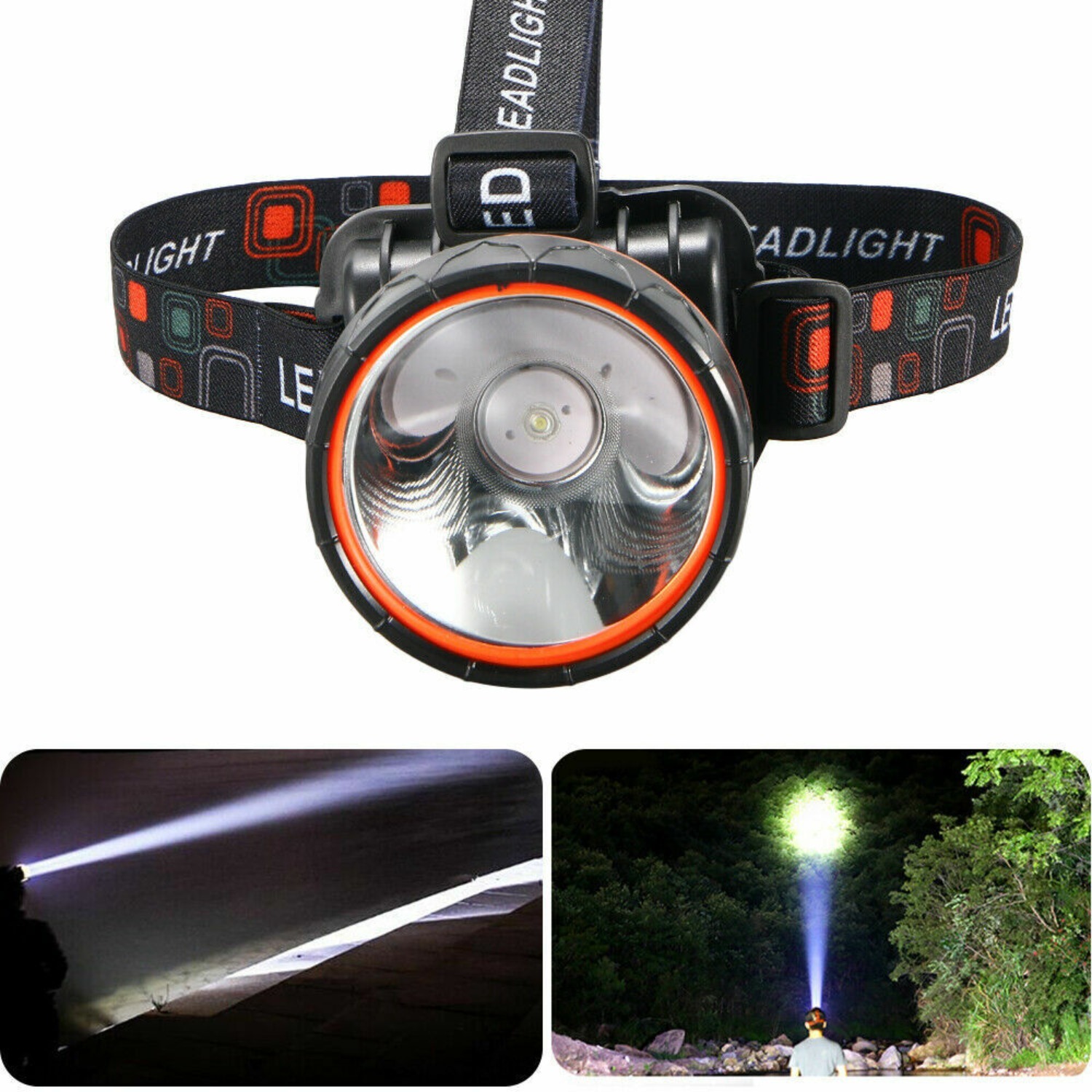 

2 Pack Super Bright Led Headlamp Light Usb Rechargeable Headlight 2 Modes 5000lm For Outdoor Camping, Fishing, Hunting, Running