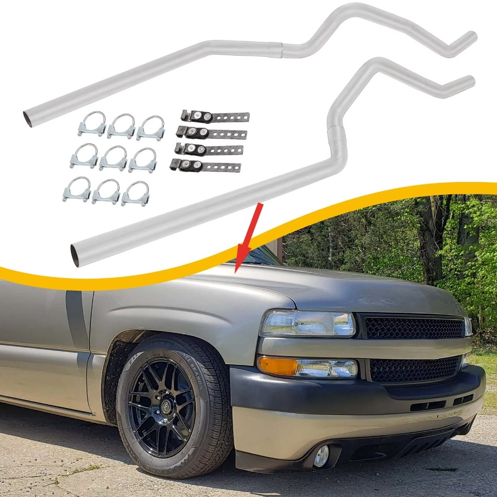 

Clearance Dual 2.5" Exhaust Pipe Tail Truck Dual For 1999-2008 Truck Dual Exhaust Tail Pipe Kit