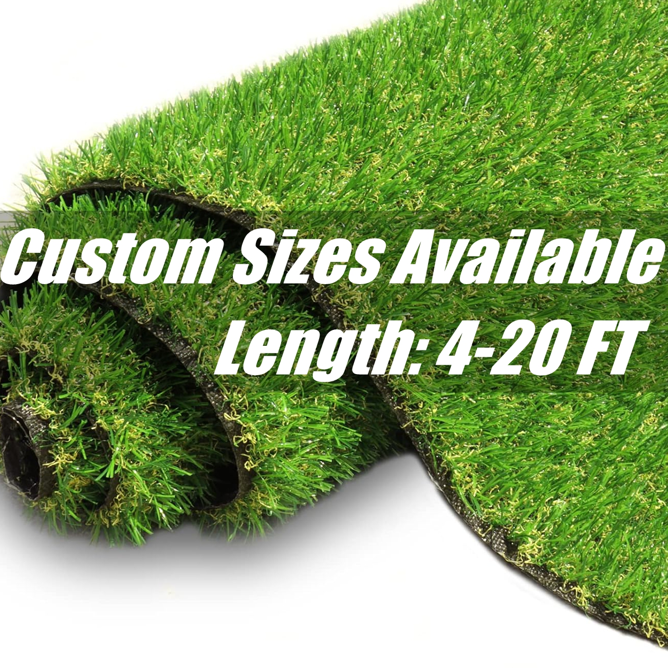 

Custom Sizes Grass With Drainage, 0.8 Inch Realistic Fake Grass Rug Indoor Outdoor Lawn Landscape For Garden, Balcony, Backyard, Patio, Synthetic Grass Mat For Pet Dogs
