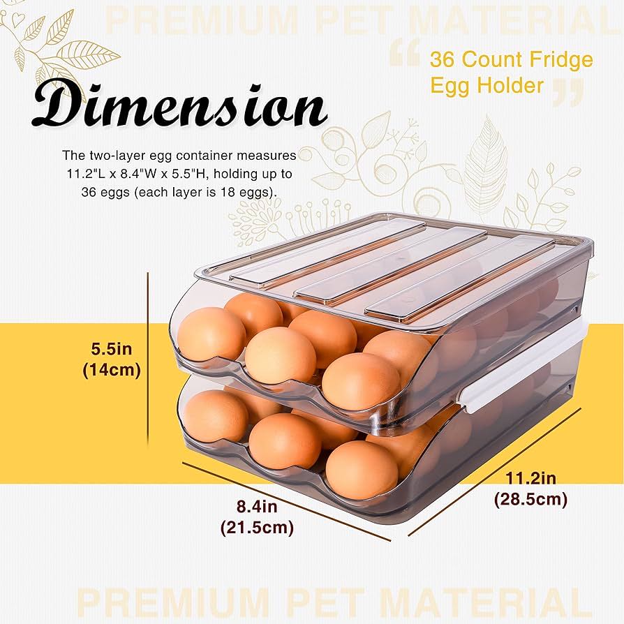 

Egg Storage Box Egg Tray Organization Fresh-keeping, Special Rolling Rack Drawer Type Rolling Egg Box Storage Artifact Rack