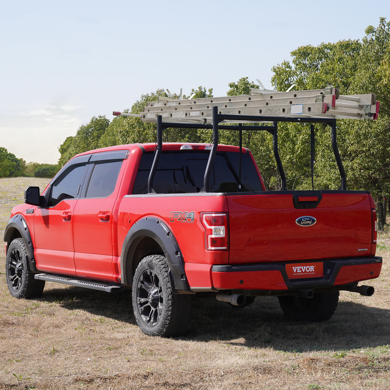 

Vevor Extendable Steel Truck Ladder Rack - 800 Lbs Capacity, 46-71 Inch, Non-drilling For Kayak, Surfboard, Lumber, Ladder